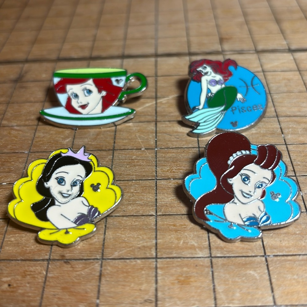 Disney Trading Pins Ariel Tea Coffee Cup, Pisces, Sisters Aquata, Alana No Backs - Picture 4 of 17